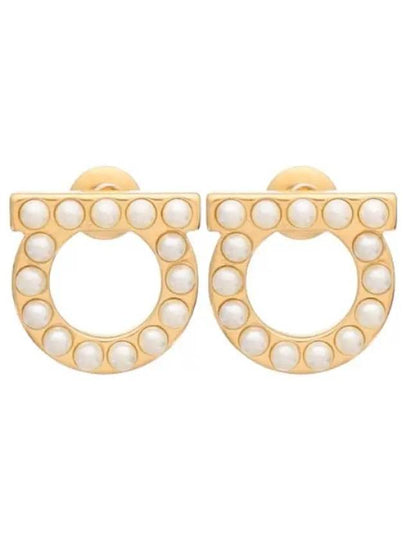 Ferragamo Gancini crystal pearl gold earrings - SALVATORE FERRAGAMO - BALAAN 1