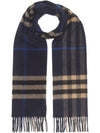 Classic Check Cashmere Muffler Navy - BURBERRY - BALAAN.