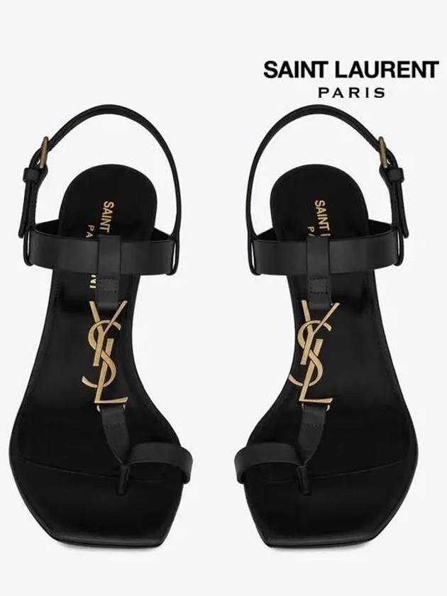 Cassandra Sandals Heel Black - SAINT LAURENT - BALAAN.