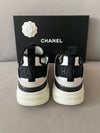 Logo Mixed Fibers Suede Low Top Sneakers White - CHANEL - BALAAN 6