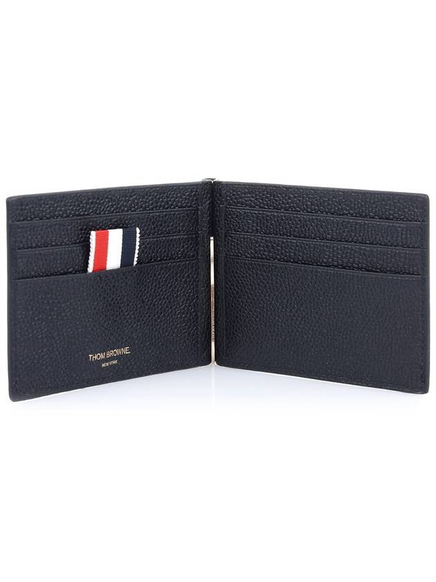 Men's Three Stripes Tab Classic Money Clip Card Wallet Black - THOM BROWNE - BALAAN 5