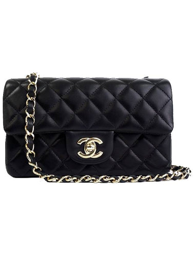 Classic Flap Mini Lambskin Shoulder Bag Black - CHANEL - BALAAN 1