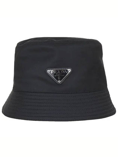 Triangle Logo Re-nylon Bucket Hat Black - PRADA - BALAAN 2