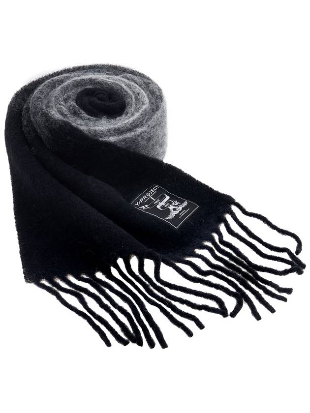 Y Project Men's Logo Patch Muffler SCARF16S25 BLACK GRAY - Y/PROJECT - BALAAN 1