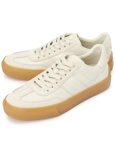 Round Toe Leather Low Top Sneakers White - TOD'S - BALAAN 2