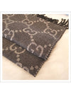 GG Jacquard Two-Tone Tassel Wool Muffler Grey Black - GUCCI - BALAAN 5