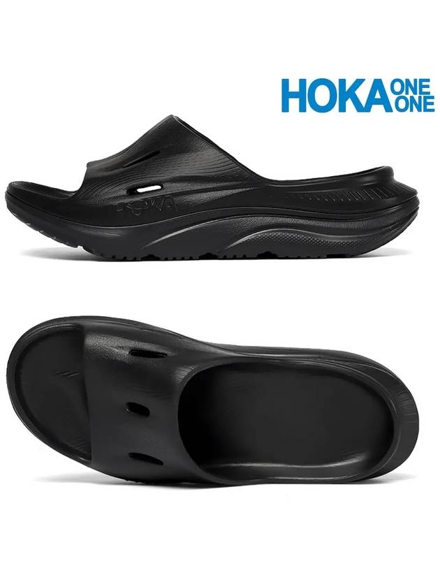 Ora Recovery Slide 3 Slippers Black - HOKA ONE ONE - BALAAN 2