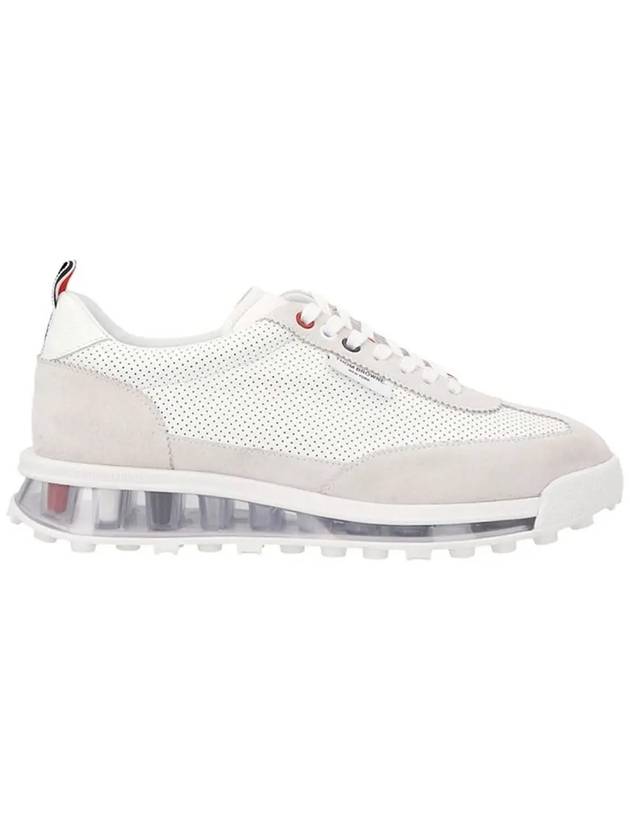 Vitello Calf Leather Clear Sole Tech Runner Sneakers White - THOM BROWNE - BALAAN 2