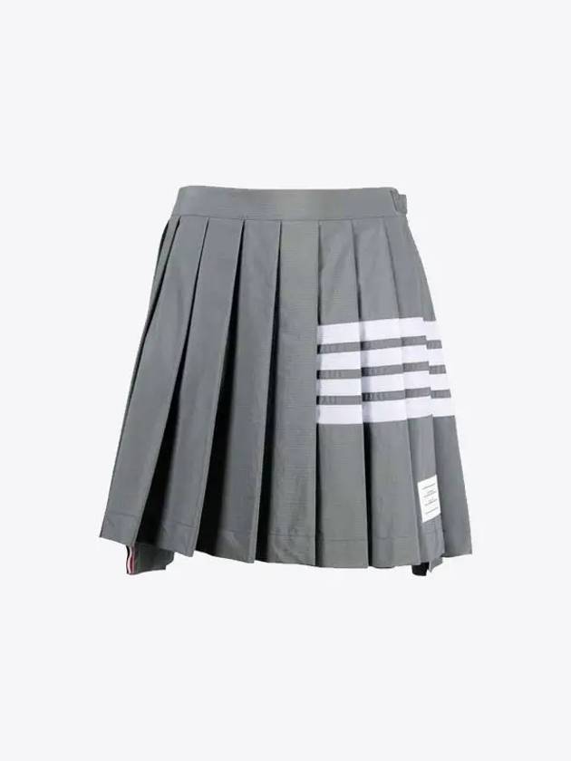 4-Bar Striped Mini Pleated Skirt Grey - THOM BROWNE - BALAAN 2