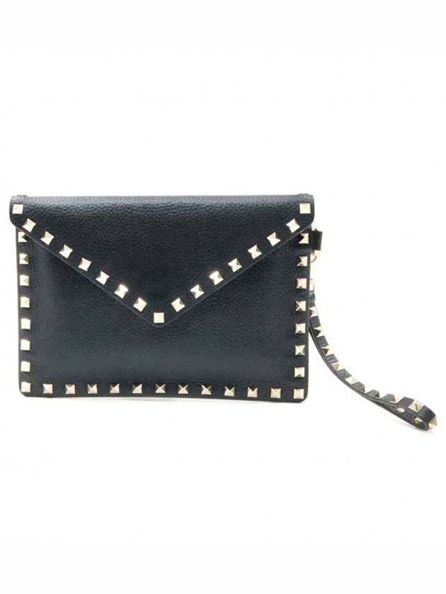 Women s Valentino RW2P0P87VSH Black Stampa Alce Rockstud Envelope Strap Pouch Clutch gt Gangbuk used luxury goods - VALENTINO - BALAAN 1