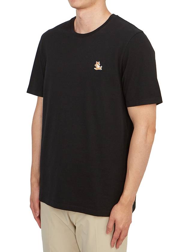 Chillax Fox Patch Regular Short Sleeve T-Shirt Black - MAISON KITSUNE - BALAAN 3