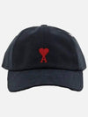 Embroidered Heart Logo Ball Cap Black - AMI - BALAAN 2