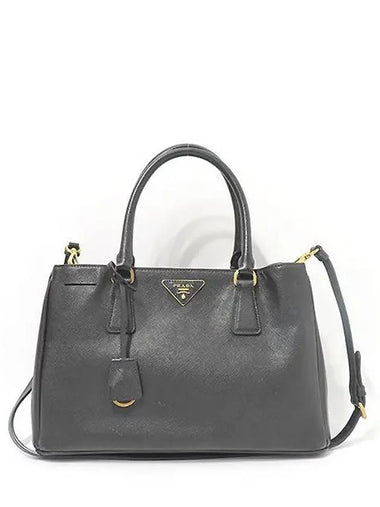 BN1874 Black Saffiano Lux Tote Bag Shoulder Strap - PRADA - BALAAN 1