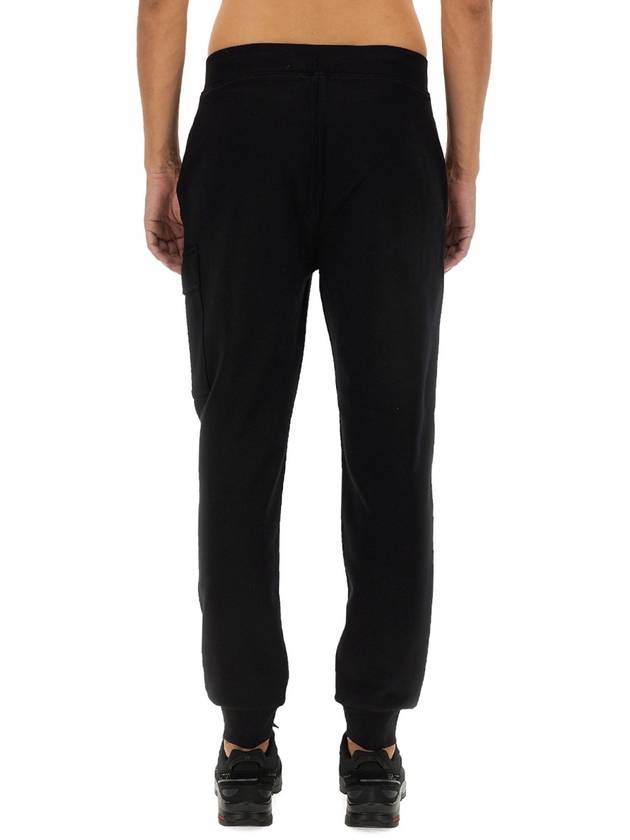 Diagonal Raised Fleece Track Pants Black - CP COMPANY - BALAAN 4