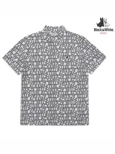 logo print high neck short sleeve t-shirt 9524LZSSWHITE - BLACK&WHITE - BALAAN 1