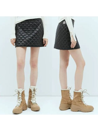 Padded Mini A-Line Skirt Black - MONCLER - BALAAN 2