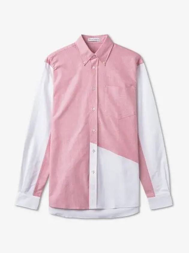 J W ANDERSON Patchwork Bicolor Shirt White Pink SH0222PG1140334 - JW ANDERSON - BALAAN 1