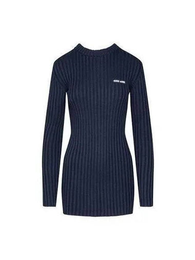 Women s Pullover Slim Mini One Piece Navy MML776 128V - MIU MIU - BALAAN 1