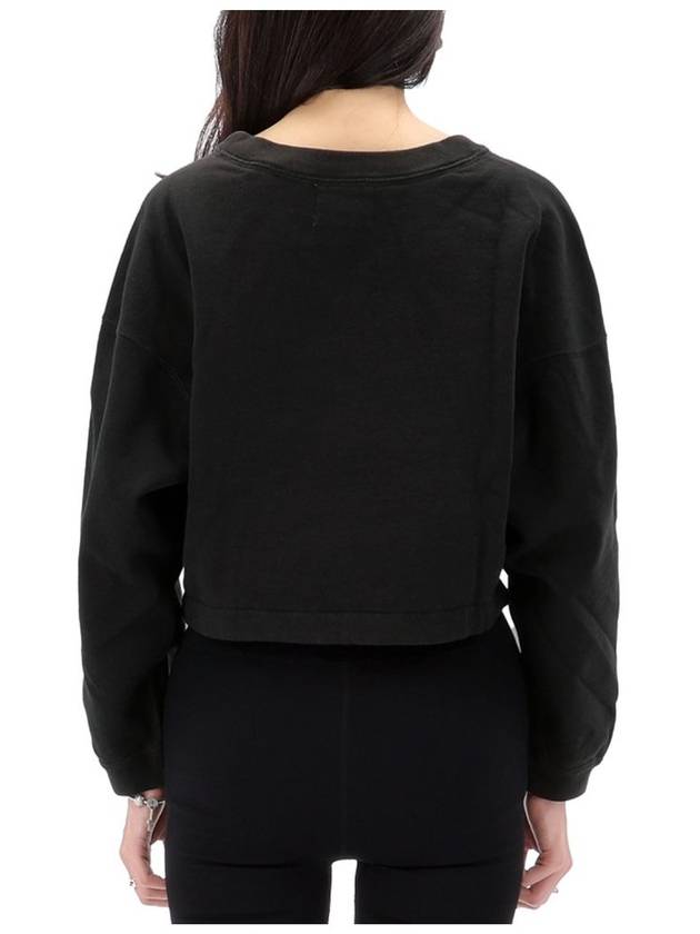 Drawstring Crop Sweatshirt Faded Black - ISABEL MARANT - BALAAN 5