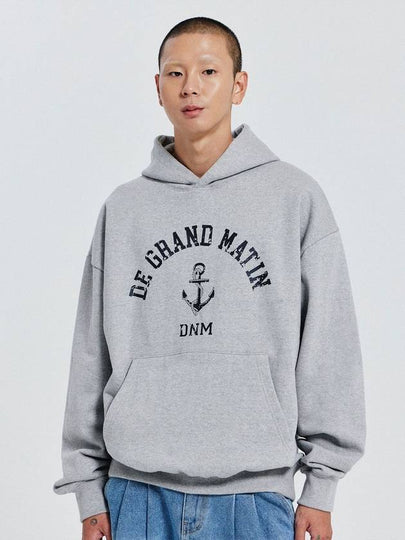 V Heavy Hood Sweat Grand Hoodie Melange Grey - DE GRAND MATIN - BALAAN 2