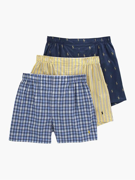 Men's Woven Cotton Trunks 3 Pack - POLO RALPH LAUREN - BALAAN 2