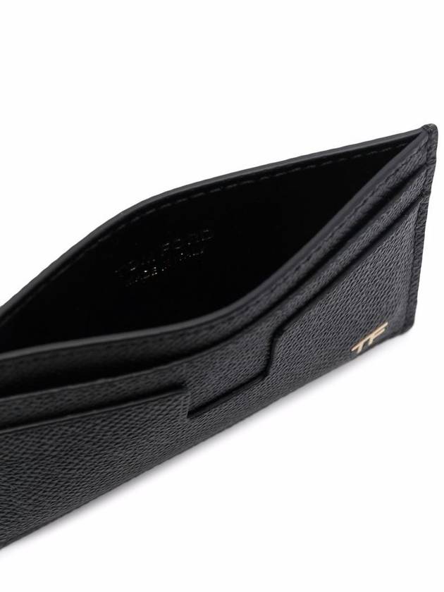 TF Gold Logo Classic T Line Card Wallet Black - TOM FORD - BALAAN.