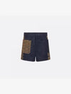 Flower Embroidered Cotton Denim Shorts Blue - DIOR - BALAAN 2