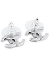 CC logo crystal earrings silver - CHANEL - BALAAN 4