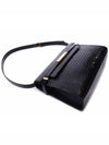 Manhattan Crocodile Effect Leather Shoulder Bag Black - SAINT LAURENT - BALAAN 6