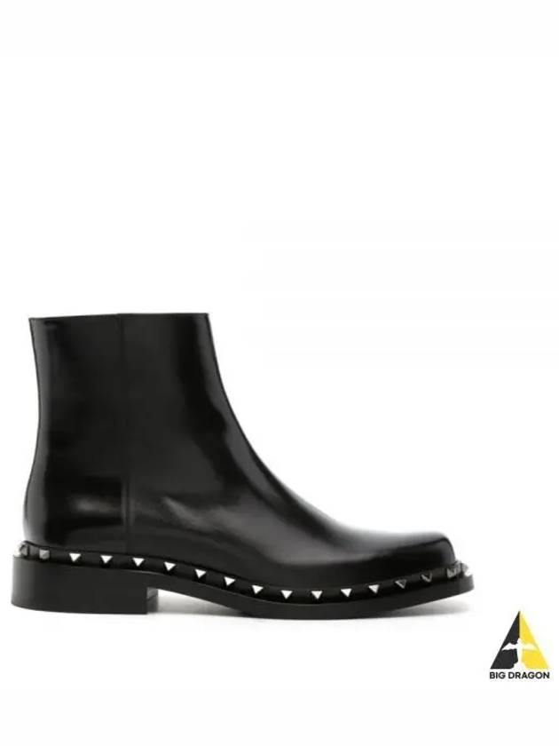 Rockstud Ankle Boots Black - VALENTINO - BALAAN 2