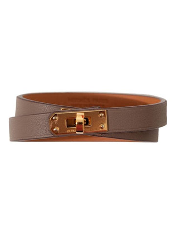 Mini Kelly Double Tour Bracelet Etoupe - HERMES - BALAAN 1