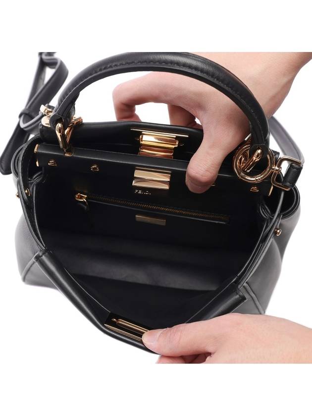 Peekaboo Iconic Small Tote Bag Black - FENDI - BALAAN 7