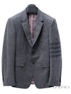 Men's Diagonal Armband Cashmere Flannel Classic Jacket Medium Grey - THOM BROWNE - BALAAN 4