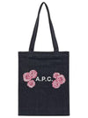 Roux Logo Denim Tote Bag Navy - A.P.C. - BALAAN 6