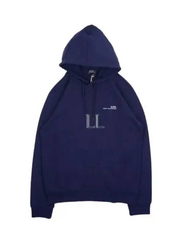 Item H Small Logo Cotton Hoodie Navy - A.P.C. - BALAAN 2