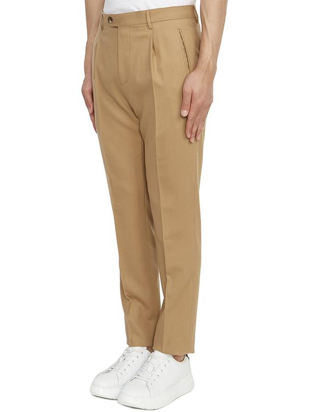 Pressed Crease Wool Straight Pants Beige - ETRO - BALAAN 3