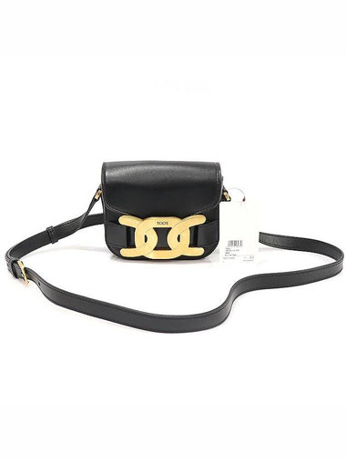 XBWAOYJ0100R Black Leather Gold Chain Kate Mini Cross Bag - TOD'S - BALAAN 1