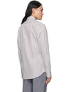 Men's Embroidered ORB Long Sleeve Shirt Grey - VIVIENNE WESTWOOD - BALAAN 4