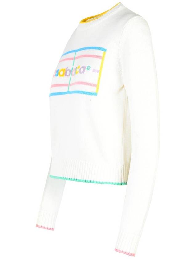 Casablanca White Cotton Sweater - CASABLANCA - BALAAN 2