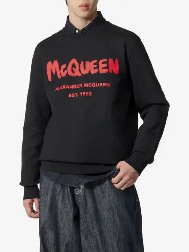 Graffiti Logo Sweatshirt Black - ALEXANDER MCQUEEN - BALAAN 2