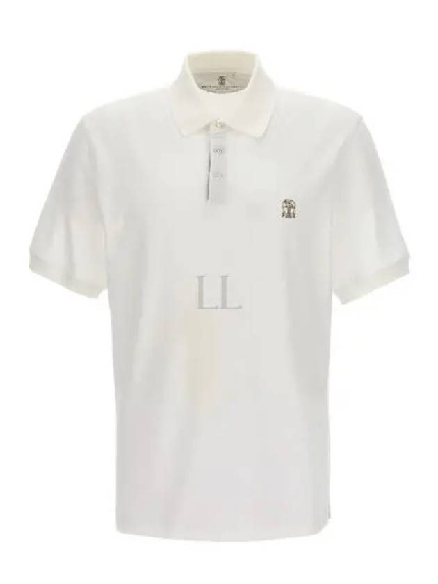 Logo Cotton Polo Shirt White - BRUNELLO CUCINELLI - BALAAN 2