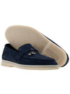 Summer Charms Walk Suede Loafers Navy - LORO PIANA - BALAAN.