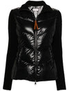 Women's Padded Wool Zip-Up Cardigan Black - MONCLER - BALAAN 2