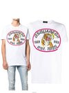 Tiger Big Logo Cotton Short Sleeve T-Shirt White - DSQUARED2 - BALAAN 2