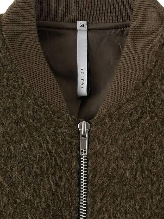 Pencey Alpaca Crop Zip-Up Jacket Khaki Brown - NOIRER - BALAAN 5