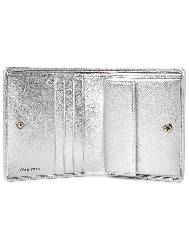 Matelasse Leather Half Wallet Silver - MIU MIU - BALAAN 5