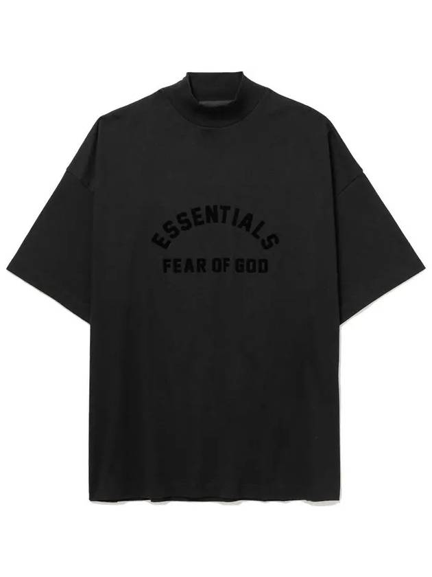 Arch Flock Logo Applique Mockneck TShirt - FEAR OF GOD ESSENTIALS - BALAAN 1