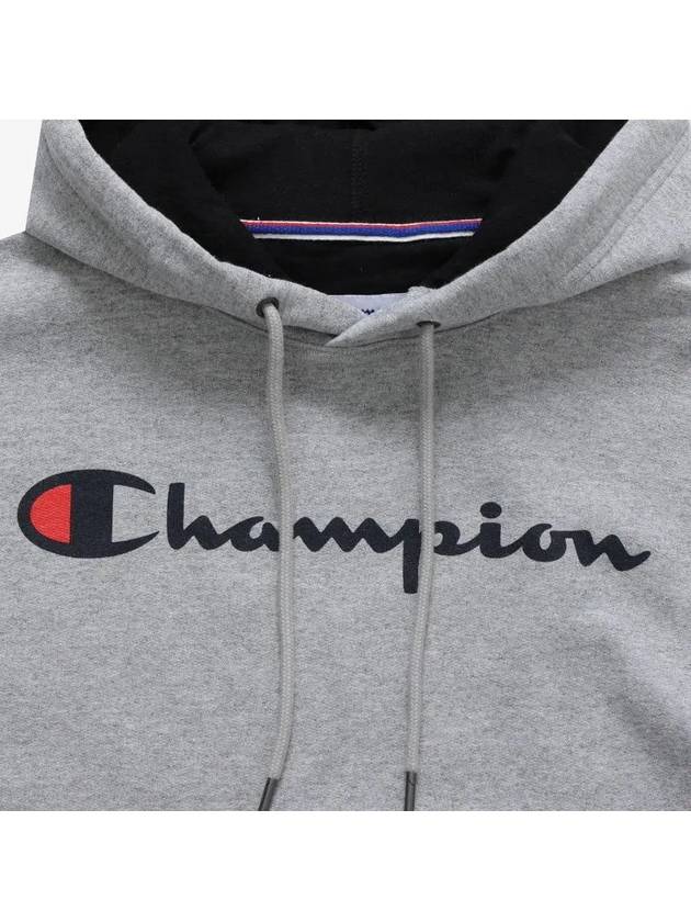 Men's Powerblend Scripted Logo Hooded Oxford Gray - CHAMPION - BALAAN 4