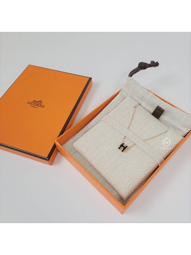 Mini Pop H Pendant Rose Gold & Noir - HERMES - BALAAN 3