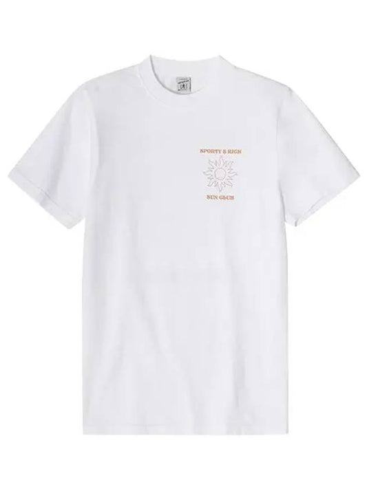 Sun Club Logo Cotton Short Sleeve T-Shirt White - SPORTY & RICH - BALAAN 2